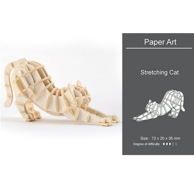 1Pc 3D Puzzle Animal Assembly Kit Decoration DIY Sculpture Model Home Office Ornament Creative Love Pet Assembly Toy Gift