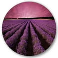 thumbnail image 2 of Designart - Sunrise & Dramatic Clouds Over Lavender Field XI - Farmhouse Metal Circle Wall Art, 2 of 5