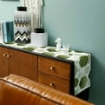 thumbnail image 3 of Sage Green Geometric Table Runner Cotton Linen 72 Inch Holiday Dresser Scarves, Gold White Hexagon Modern Tablerunner for Kitchen Coffee Dining Bedroom Home Living Room Dinner Scarf Décor 13''x72'', 3 of 9