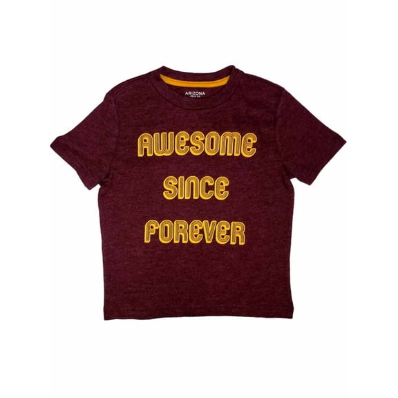 Boys Burgundy Red Awesome Since Forever T-Shirt Tee Shirt X-Large (18-20)