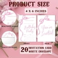 thumbnail image 2 of Pink Bow Birthday Invitations, Pink Ribbon Bow Birthday Party Invitations, 20 Party Invitations with Envelopes for Girls Boys, Birthday Party Favor & Decoration (4"x6")-A04, 2 of 6