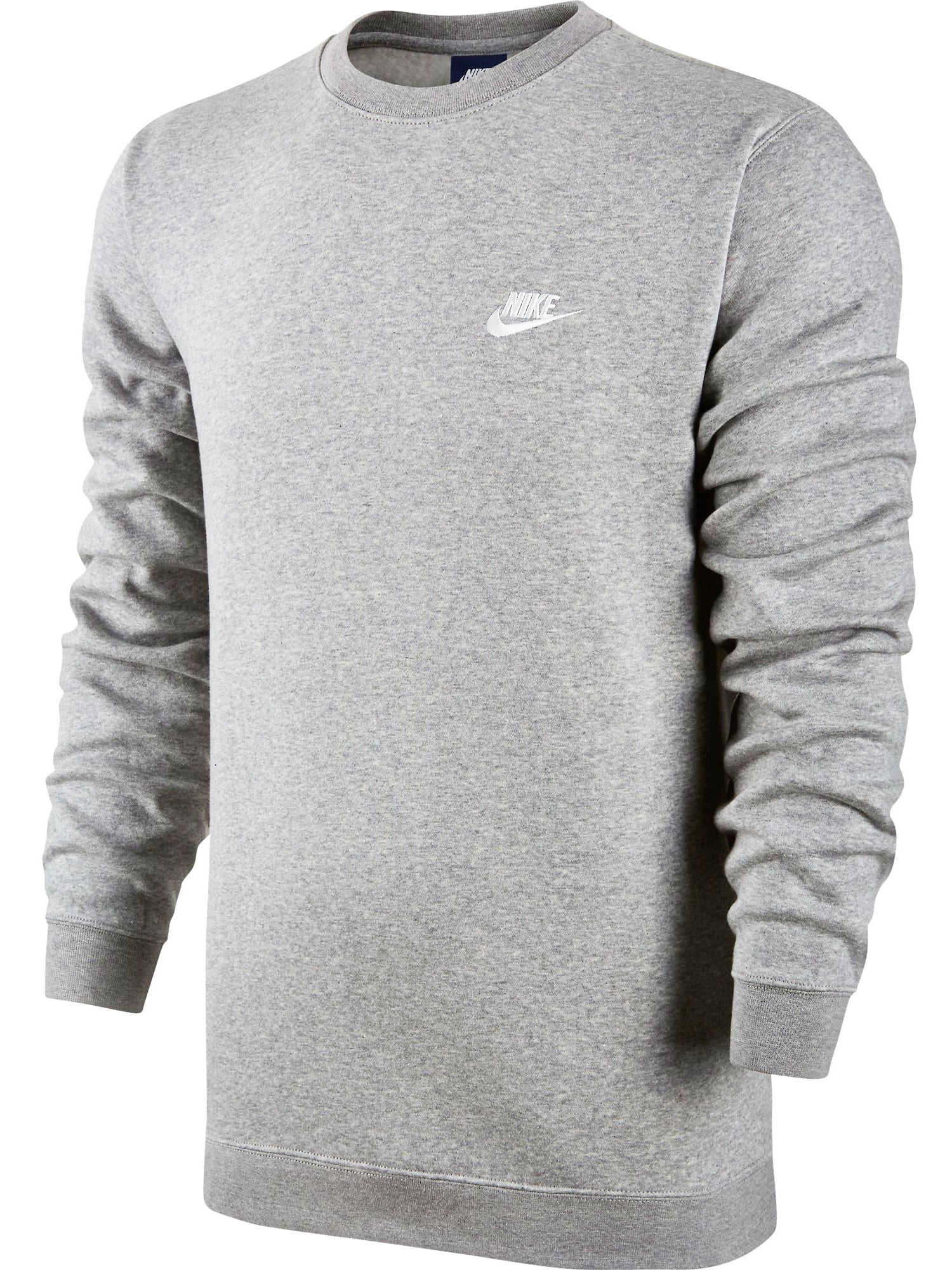 Nike - Nike Club Fleece Crew Neck Men's T-Shirt Grey Heather/White ...
