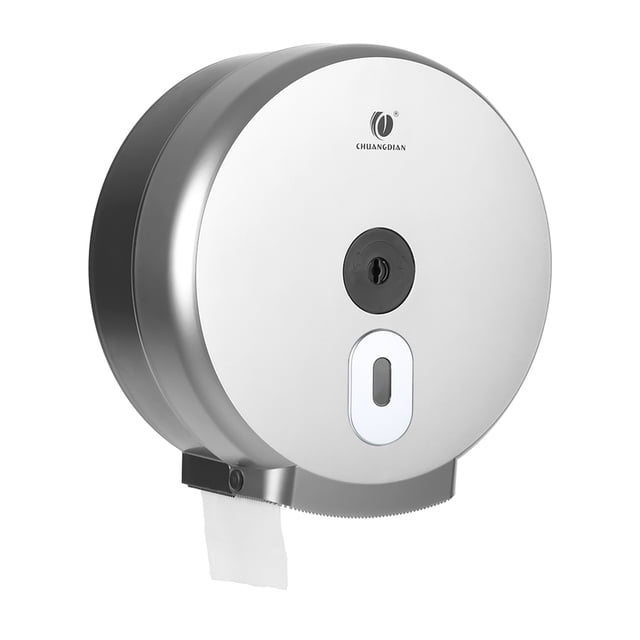 Dispensador de papel,montado en la pared CHUANGDIAN Papel higiénico de papel Dispensador redondo sos TOMSHOO Silver