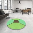 thumbnail image 4 of Ahgly Company Tapis d'Intérieur Rond Lavable en Machine Vert Transitionnel Oignon Vert, 3 Pieds Rond, 4 of 7