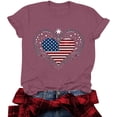 thumbnail image 6 of Xdegoge 4th of July Ornate Flag Heart Graphic T Shirt for Women Short Sleeve Crewneck Patriotic USA Stars and Stripes Summer Casual Loose Graphic Tees Tops, 6 of 6
