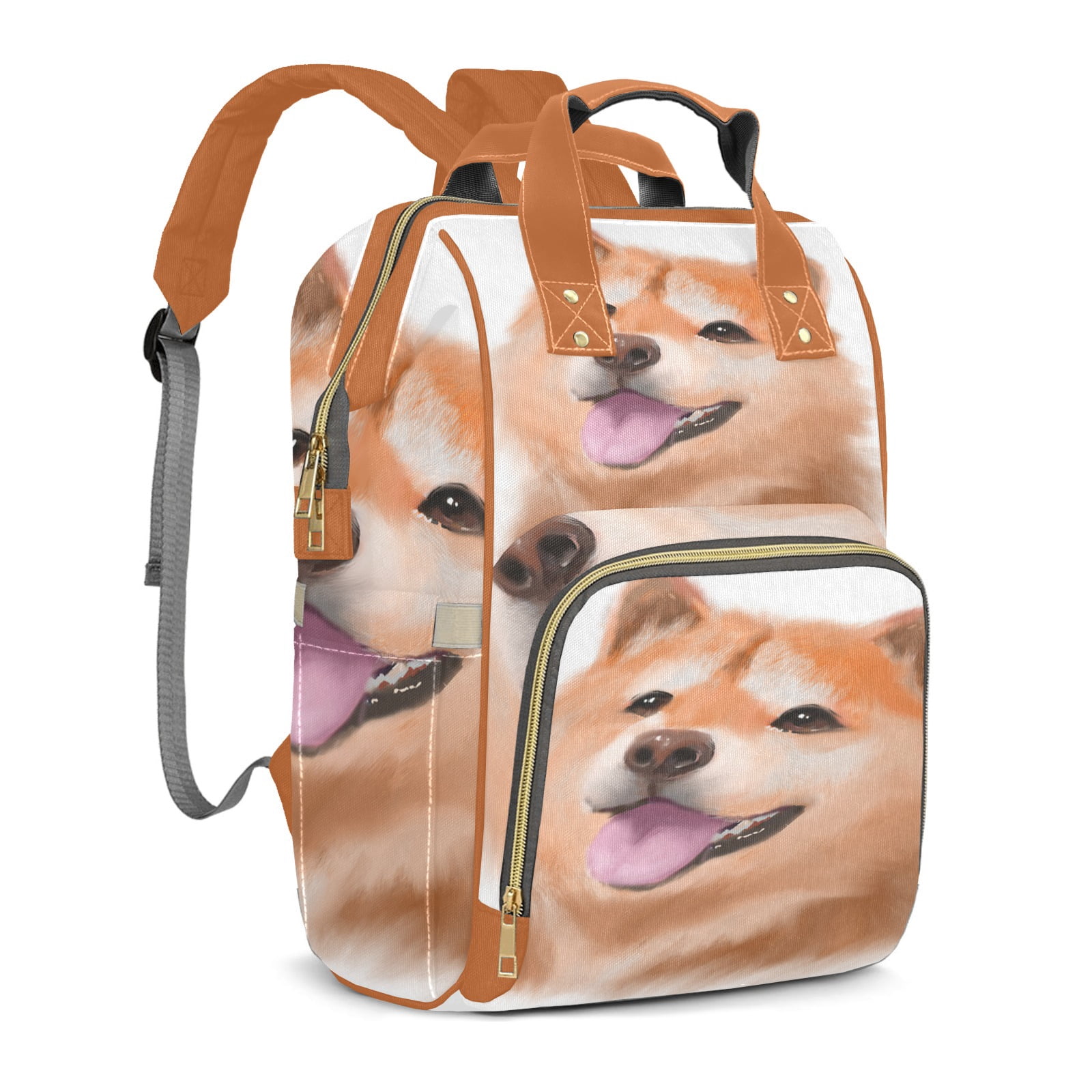 Dog Head Diaper Backpack – Large Capacity, Insulated Baby Bottle Pocket, Multifunctional Mommy Bag for Boys & Girls