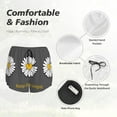 thumbnail image 6 of Fotbe Keep Life Simple Daisy Flower Womens High Waist Running Shorts Athletic Workout Quick Dry Shorts for Women with Pockets Gym Yoga Summer Shorts-Large, 6 of 9