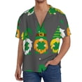 thumbnail image 3 of KLL Spring St Patrick’S Day Print Men's Shirt Short Sleeve Button Down Summer Cuba Beach Shirts- Small, 3 of 7