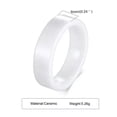 thumbnail image 2 of 6mm White/Black Ceramic Band Men's Women's Wedding Engagement Ring Size 7 8 9 10, 2 of 7