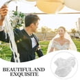 thumbnail image 4 of RUNROTOO Removable Puff Sleeves Long Satin 2Set White Wedding Gloves For Women At Reception, 4 of 8