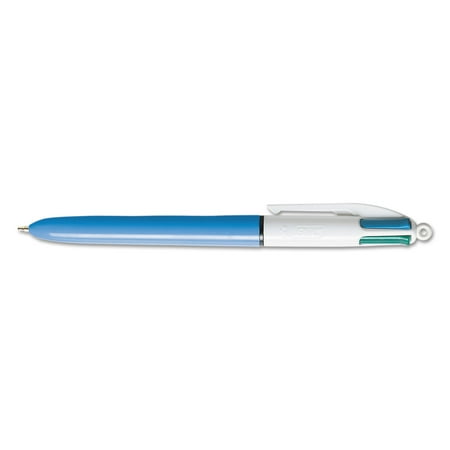 Bic 4-Color Retractable Ballpoint Pen Assorted Ink Blue Barrel 1mm Medium MM11
