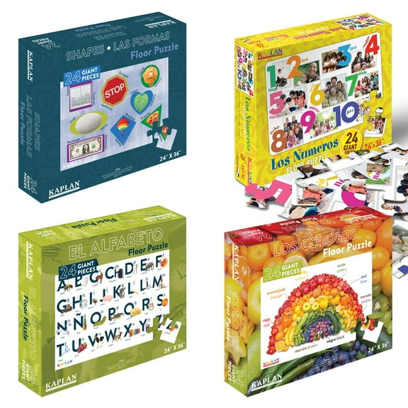 Kaplan Early Learning Company Spanish & Bilingual 24-Piece Floor Puzzles - Set of 4