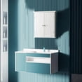 thumbnail image 4 of Modern Bathroom Wall Cabinet with Adjustable Shelf, Full Sized Wall Mounted Cabinets, Wooden Storage Over Sink Toilet, Utility Medicine Cabinet for Laundry Room, Kitchen, 4 of 5