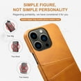 thumbnail image 3 of Jiahe For iPhone 14 Pro Max,Slim Hybrid Shockproof Card Holder  PU Leather Case Cover,Yellow, 3 of 7