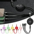 thumbnail image 4 of Câble de Charge Rapide 3en1 USB Type C iPhone Android Chargeur Accessoires Auto pour Rdesign T6 AWD C30 C70 S40 S60 S70 S80 S90 Volvo -Vert, 4 of 6