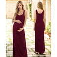 thumbnail image 3 of Split Maternity Dress Sleeveless Long Pregnancy Dress Ruched Maternity Clothes for Women, 3 of 4