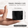 thumbnail image 2 of Beauticom Black 12 Pieces High Quality 7G/7ML (0.25 oz) Thick Plastic Container Jar With Foam Lined Lid for Lotion, Cream, and Skin Care Samples, 2 of 9