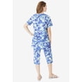 thumbnail image 2 of Roaman's Women's Plus Size 2-Piece Printed Henley Top And Capri Set, 2 of 5