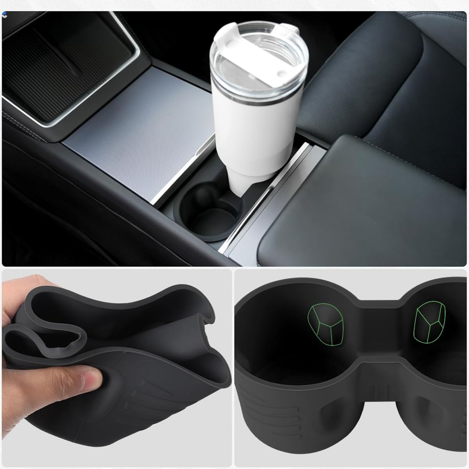10PCS Center Console Organizer Tray for 2025 2026 Tesla Y Accessories, Under Seat Storage Armrest Hidden Storage Box Cup Holder Charger Pad for Tesla Y