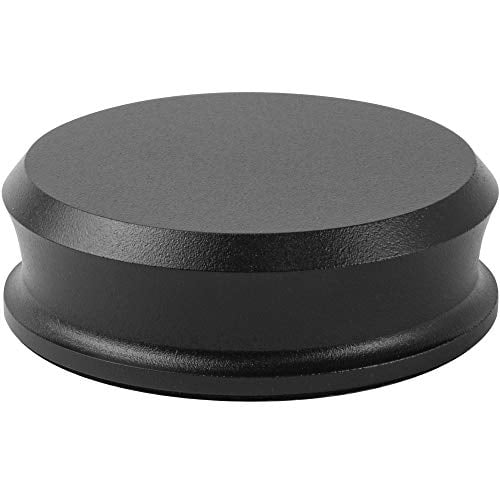 Hudson Hi-Fi SmallBen Estabilizador de peso récord con almohadilla protectora de cuero – Peso de vinilo de 9 onzas – Estabilizador LP duradero y elegante – Se adapta a cualquier tocadiscos – Negro mat