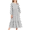 thumbnail image 2 of CYRBOKO Girls Dresses with Side Pockets, Polka Dot Birthday Long Sleeve A-line Mid-Length Dresses White Size 12-13T, 2 of 6