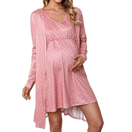 

Maternity Loungewear V neck Dress Sets Dusty Pink M