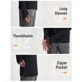 thumbnail image 4 of BALEAF Men's Sun Hoodies UPF 50+ Separate Hood with Face Mask Long Sleeve Fishing Shirts UV Protection Rash Guard Black XL, 4 of 7