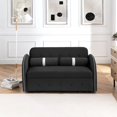 thumbnail image 6 of Convertible Sofa Sleeper, 55.5" Pull-out Sofa Bed with Adjsutable Backrest and 2 Lumbar Pillows, Modern Sofa Chair with Storage Side Pocket for Living Room Bedroom, Black, 6 of 7