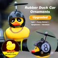 thumbnail image 2 of wonuu Pato de Goma Adornos para Coche de Juguete Pato Amarillo Decoraciones para salpicadero de Coche Pato exprimidor Cuernos de Bicicleta con Casco de hélice, 2 of 5