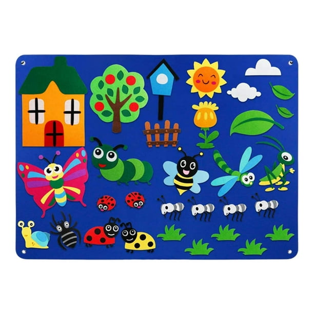 Montessori DIY Felt Board Toys Playboards Felt Board for Teaching Kids