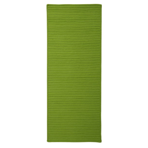 2' x 9' Green Handcrafted Reversible Outdoor Area Throw Rug Runner