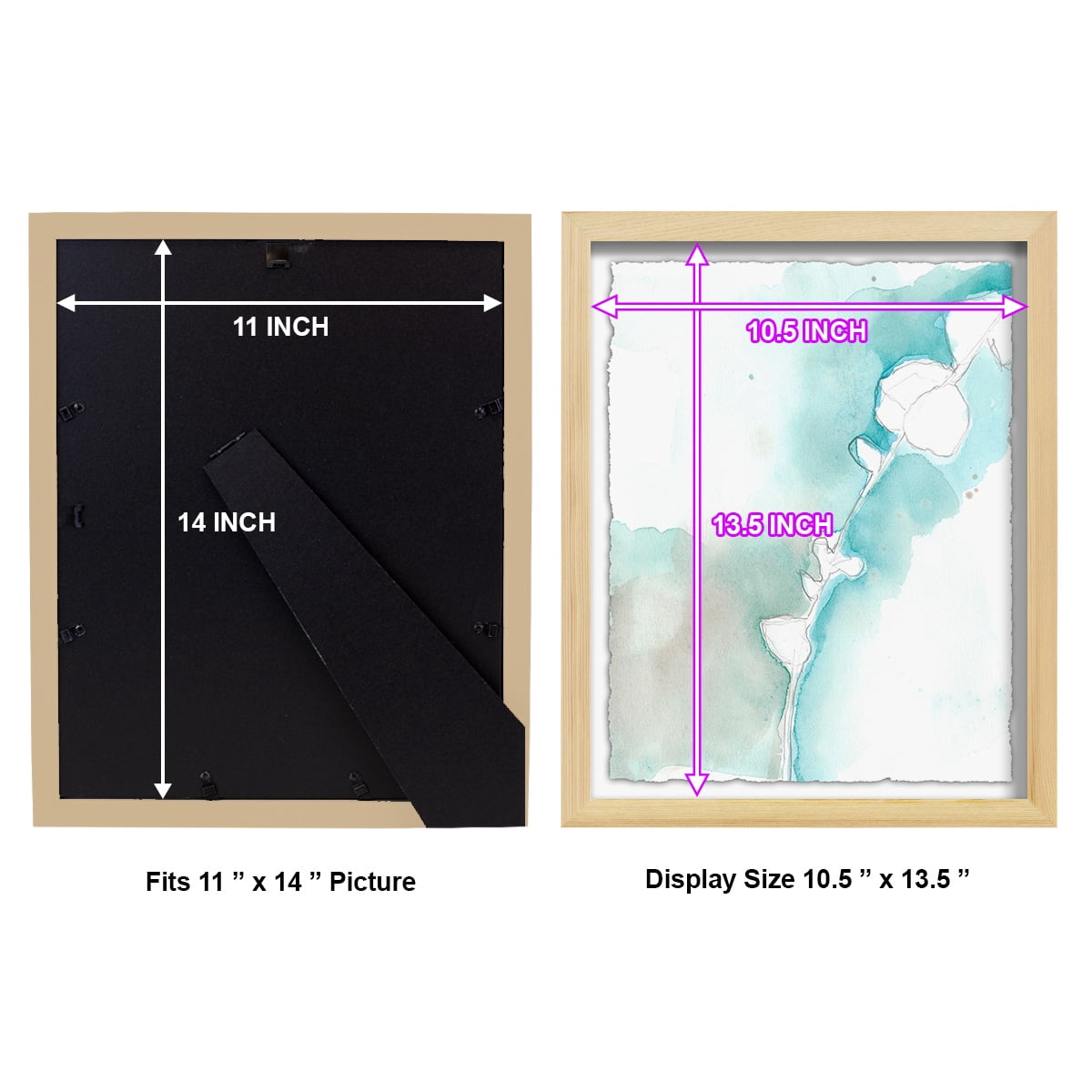 Ginkgo on Dusty Teal VII - Framed Print w/glass - Natural Wood
