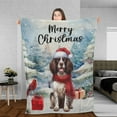 thumbnail image 3 of Merry Christmas English Springer Spaniel Enjoys Woofmas Winter Xmas Holiday Cozy Fleece Blanket Springers Dog Lover Gifts Warm Soft Throw Blanket - 02022, 3 of 5