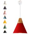 thumbnail image 1 of FSLiving J-Style Track Mount Pendant Fixture Scandinavian Style Pendant Lights for Kitchen Hanging Lamp Modern Wood and Aluminium Light Customizable,Red - 1 Light, 1 of 7