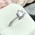 thumbnail image 3 of HeartsAndYou 1.66ct Engagement Ring for Women Round Cut Moissanite Hidden Halo Design 18k White Gold Over Silver, 3 of 9