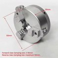 thumbnail image 2 of Mini Three Jaw Chuck for Lathe Bench Grinder Electric Drill Aluminum Alloy Self Centering Woodworking Turning Chuck C, 2 of 5