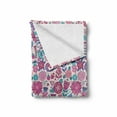 thumbnail image 2 of Garden Soft Flannel Fleece Throw Blanket, Doodle Peonies Tulips Berries Bugs Botanic Display Print, Cozy Plush for Indoor and Outdoor Use, 50" x 70", Violet Blue Sky Blue, by Ambesonne, 2 of 6