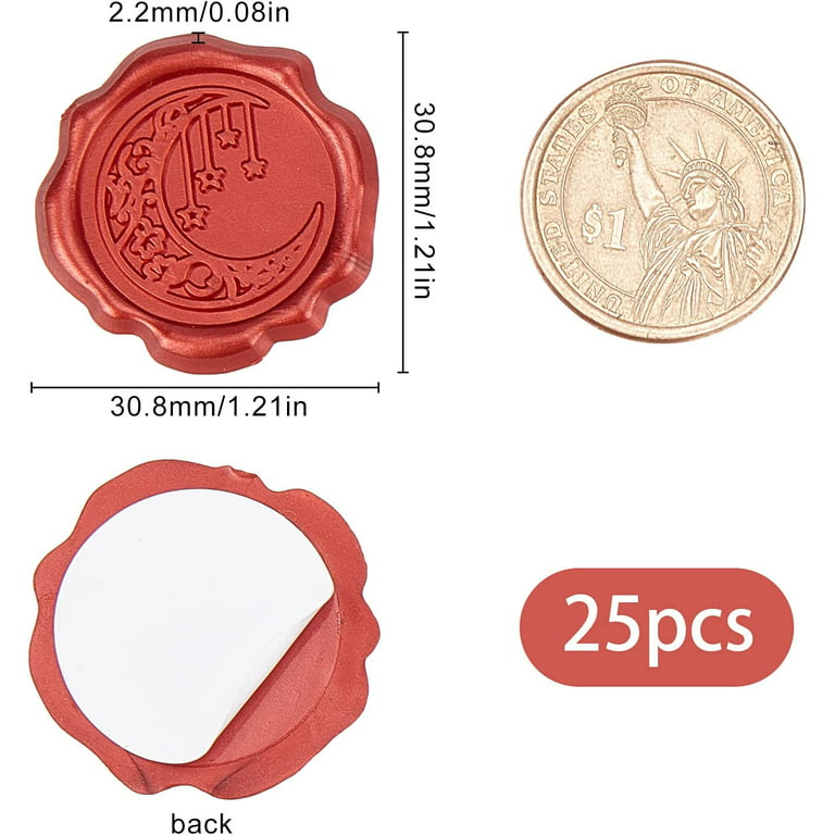 25Pcs Wax Seal Stickers Handmade Envelope Seals Self Adhesive Wax Stickers  for Wedding Party Invitations, Envelope, Birthday Party, Gift Wrap