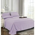 thumbnail image 3 of Elegant Comfort 6-Piece Damask Stripe Bed Sheet Set, 1500 Thread Count Microfiber, Wrinkle-Resistant, California King, Lavender/Lilac, 3 of 5