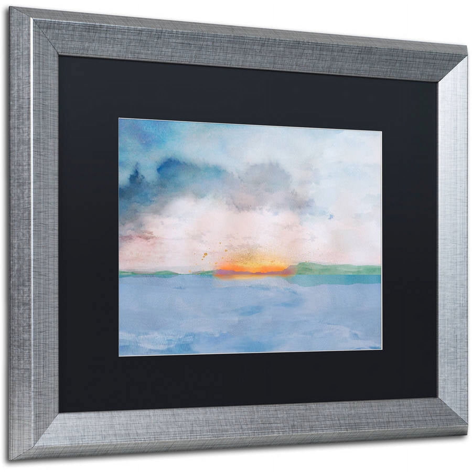 Trademark Fine Art "Sunset" Canvas Art by Lisa Powell Braun, Black Matte, Silver Frame