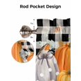 thumbnail image 5 of Pumpkin Thanksgiving Valances for Windows Fall Bird Give Thanks Black Plaid Kitchen Valance Curtain Rod Pocket Small Curtains for Cafe Bathroom Laundry Basement 60" x 18", 5 of 8