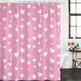 thumbnail image 2 of Valentine's Day Shower Curtain, Sweet Love Heart Lines Romantic Pink Washable Shower Curtains for Bathroom Bathtubs, Waterproof Quick-Dry Bath Curtain with Hooks & Grommets, Narrow 66"x72", 2 of 9