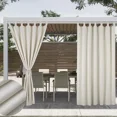 thumbnail image 4 of SHANNA Outdoor Patio Curtains Detachable Top Windproof Weatherproof Blackout Curtains for Cabana, Porch, Pergola and Gazebo, Beige, 52x108 in, 2 Panel, 4 of 10