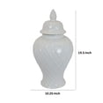 thumbnail image 4 of Livie 20 Inch Temple Ginger Jar - Geometric Design - Dome Lid - Ceramic - White, 4 of 5