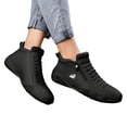 thumbnail image 4 of Men's Casual High Top high boots Leather Outdoor Walking Sneakers -on Lightweight Non- Waterproof Driving Chukka Boots, 4 of 7