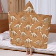 thumbnail image 5 of Brown Cartoon Dinosaurs Skeletons Pattern Hooded Bath Towel，60"x35" for Ages 3 To 12 Kids, Quick Dry Lightweight Soft Microfiber Hood Beach Towel Cover Up for Kids, 5 of 7