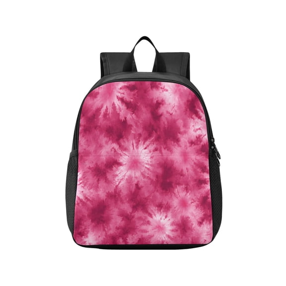 Toddler Backpack Rose Red Tie-dye Pattern Waterproof Lightweight Backpack Casual Mini Daypack for Daycare & Travel