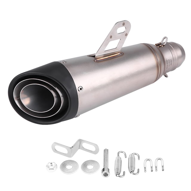 Lista de paquetes: 1 * Tubo silenciador de escape 1 * Adaptador 1 * Kit de accesorios de hardware (se muestra como imagen)