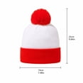 thumbnail image 3 of Unisex Christmas Knit Beanie Hat, Red & White Santa Cap with Pom‑Pom, Holiday Costume Accessory for Adults Couple X‑mas Party Daily Outdoor Wear, 3 of 4