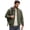 Army Green, variant on Mens Reversible Stand Collar Jacket Lightweight Zip Front Casual Business Outerwear with Ribbed Cuffs and Hem Khaki XL